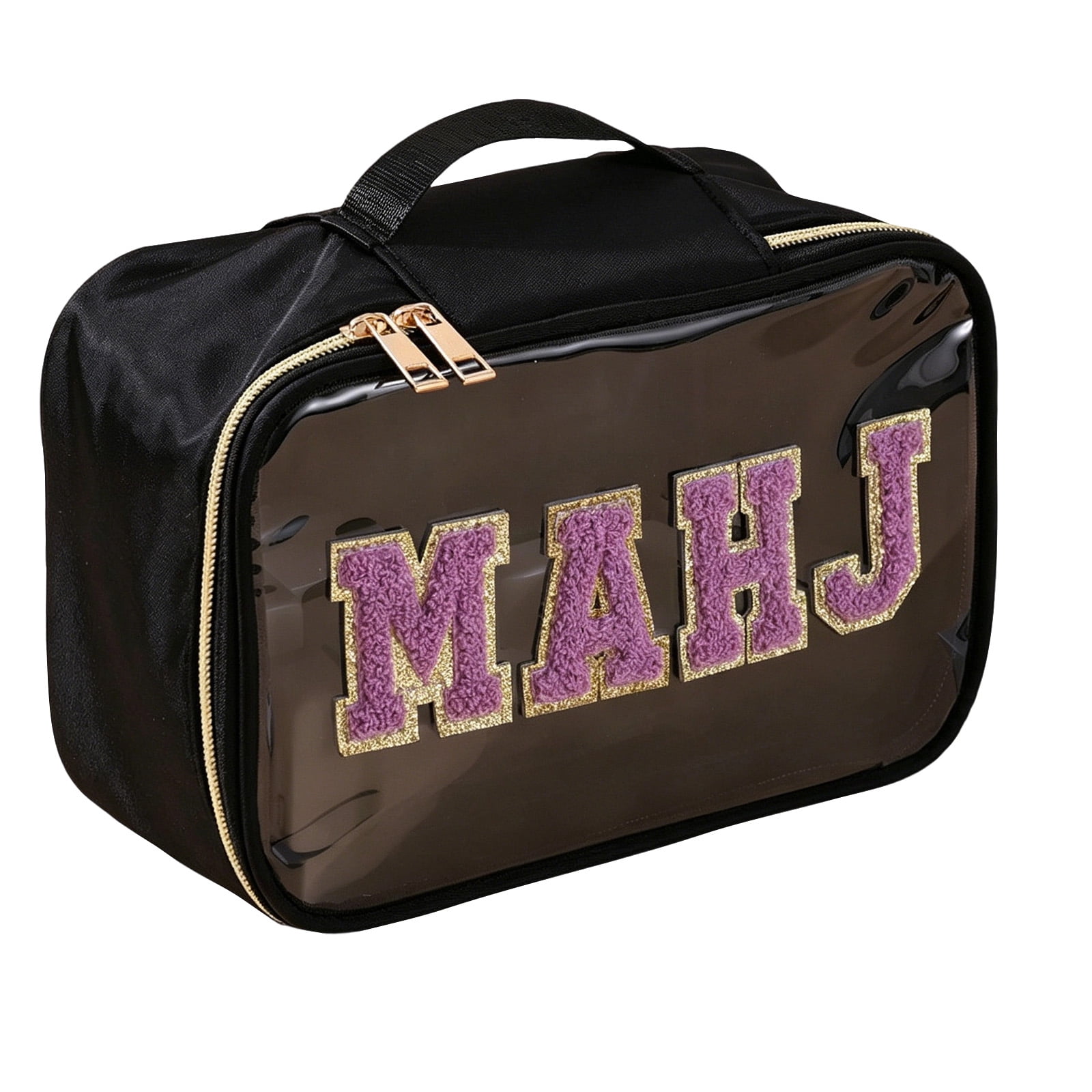Mahjong Tile Storage Bag with Waterproof Zipper, Clear PVC Travel Case for Mahjong Tiles, Compact Portable Rack Holder for Game Lovers, Family & Travel Players