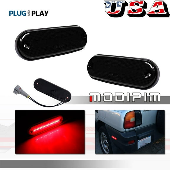 [Plug and Play] Smoked Lens LED Rear Side Marker Lights for 1996 - 2000 for Toyota Rav4 -