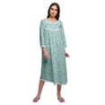 thumbnail image 1 of Moomaya Coton Femme Longueur Genou Manches 3/4 Chemise de Nuit Imprimée Tenue de Nuit, 1 of 5