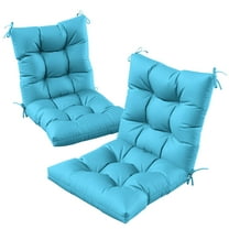 Kimunuk Outdoor Chair Cushions Set of 2, 42 x 21 x 5 in Non Slip Porch Swing Cushion Seat Back Cushions with Ties for Indoor Patio Rocking Chair, Lake Blue