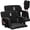 Black, variant on 2 Pack Reclining Stadium Seats,Extra Wide Bleacher Seat with Back Support & Padded Cushion,6 Adjustable Angles, Large Pockets, Cup Holders & Non-Slip Mat for Football Games & Outdoor Events