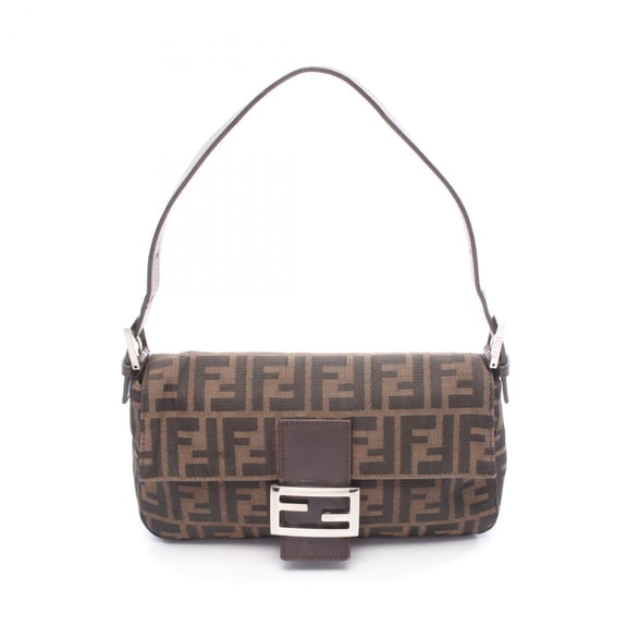 Pre-Owned Fendi Mamma Bucket handbag, canvas and leather, women's, brown (Good)