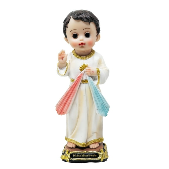 Divine Mercy Child Jesus Statue (Divina Misericordia Niño Jesús) – Hand-Painted Resin Figurine in 8" and 12" Sizes for Home Decor and Devotion (Sx8"inches)