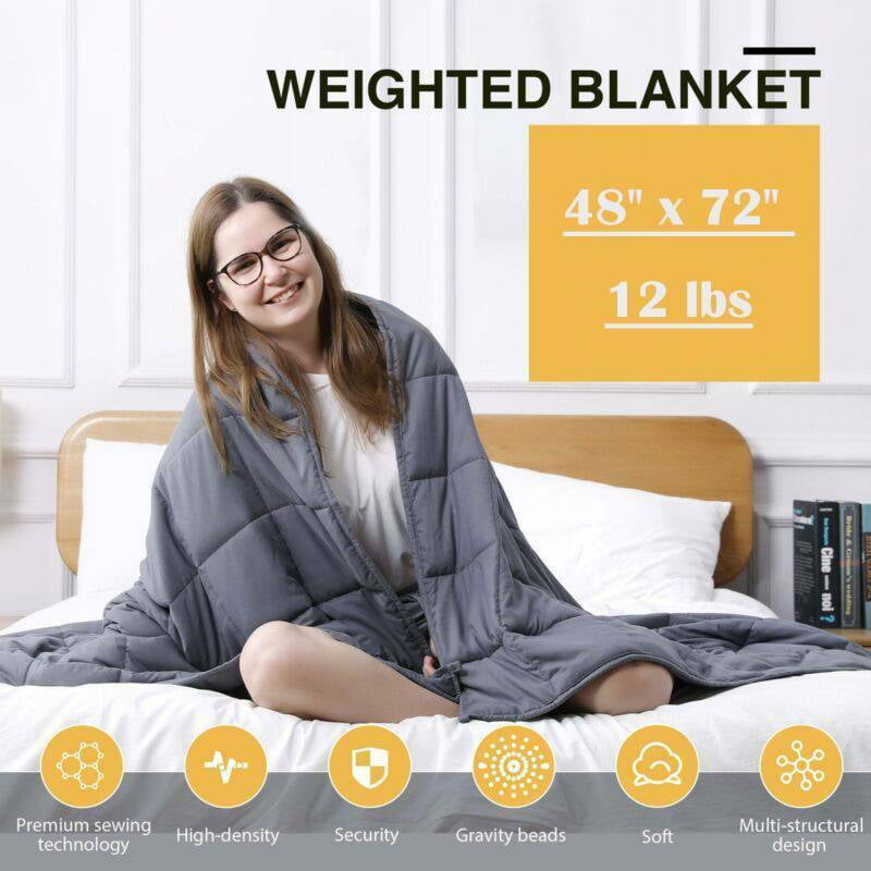 Details about   Weighted Blanket Full Queen Reduce Stress Promote Deep Sleep Bedding Blankets @ 