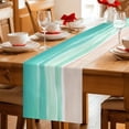 thumbnail image 5 of Turquoise Coastal Table Runner 36 Inches, Waves Summer Beach Ocean Sea Bed Runner Dresser Scarves Tabletop for Indoor Outdoor Parties/Ceremony/Banquet, 13"x 36", 5 of 9