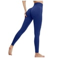 thumbnail image 2 of Yoga Pants for Women Peach Seamless High Waist Lifting Stretchy Breathable Slim Fit Gym Pants for Sporty Wear Blue L, 2 of 5