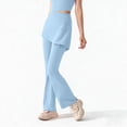 thumbnail image 5 of Gkeoshab Yoga Pants Women's Flared Yoga Pants with Detachable Skirt High Waist Bootcut Lounge & Workout Trousers Light Blue S, 5 of 5