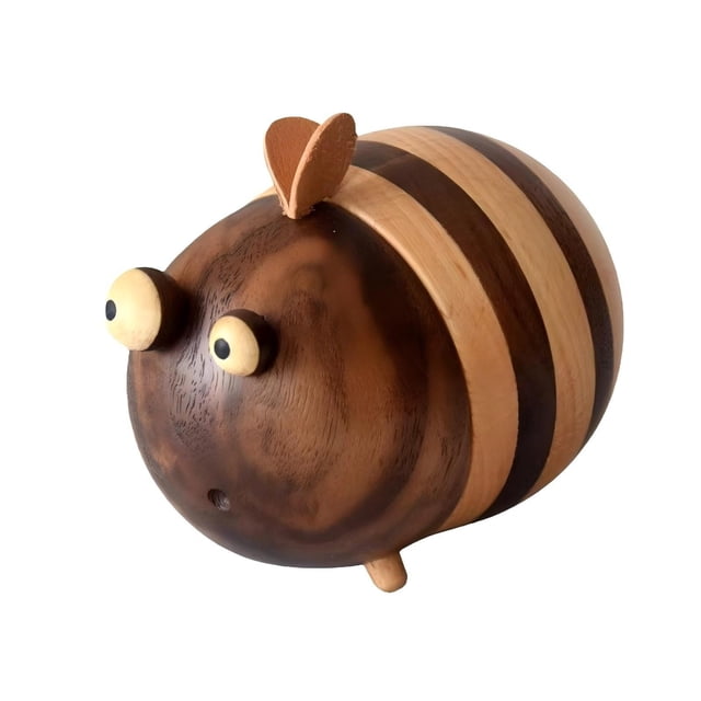 Hearth & Gear Cute Toothpick Holder Handmade Solid Wood Dispenser With Unique Design For Kitchen Dining Table & Living Room Home (Natural Wood) Ornament Set with Topper Small Ornament Set Cute