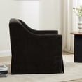 thumbnail image 4 of Comfort Pointe Ludlow Dark Brown Polyester Fabric Skirted Swivel Accent Chair, 4 of 12