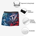 thumbnail image 3 of Pofeuu Red And Blue Leaves Print Men’s Boxer Briefs, Moisture-Wicking Underwear, Regular,Trunk-Large, 3 of 5