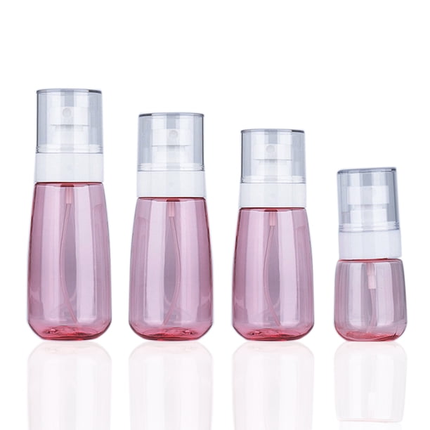 4 botellas de spray de viaje de 30 ml, 60 ml, 80 ml y 100 ml, rellenables, para esencias, perfumes, lacas para el cabello, cuidado de la piel y maquillaje.