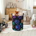 thumbnail image 4 of Cute Dog Paw Print Printed Folding Laundry Basket - Large Capacity Oxford Cloth Clothing Storage Basket, with Sturdy Handle, Space-saving Design Suitable for Bedrooms, Bathrooms and Home Storage, 4 of 7