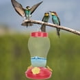 thumbnail image 2 of Cuenco de agua de plástico para colibrí y flores al aire libre, comedero para pájaros para jardín, color rojo, 2 of 7