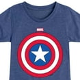 thumbnail image 3 of Marvel Captain America - Logo Shield - Toddler and Youth Girls Fitted Short Sleeve Graphic T-shirt, 3 of 5