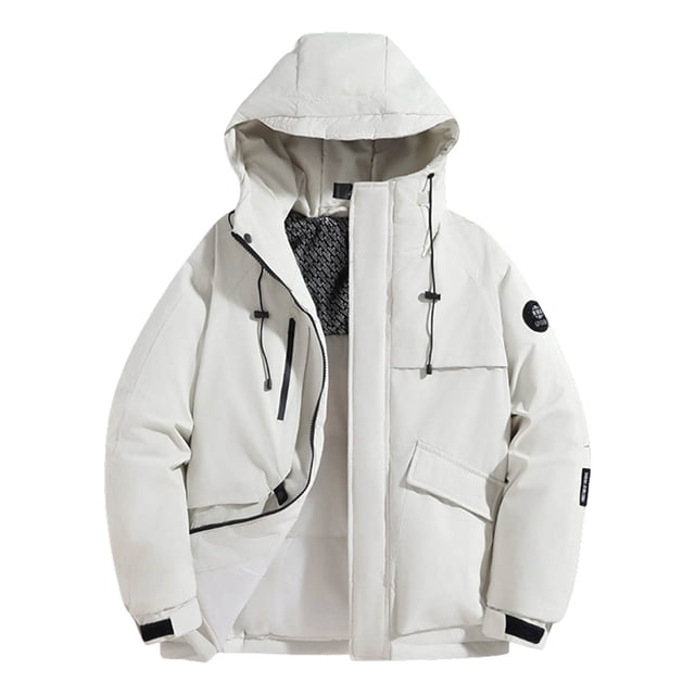 Veste Imperméable pour Homme Épaisse à Manches Longues à Capuche Chaude Décontractée Extérieur Usage Quotidien Nylon Spandex