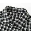 thumbnail image 4 of JSheng Shirts for Men Fashionable Plaid Casual Button Long Sleeve Turndown Collar Blouse Shirt Black L, 4 of 4