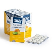 Epic Xylitol Chewing Gum - Sugar Free & Aspartame Free Chewing Gum Sweetened w/Xylitol for Dry Mouth & Gum Health (Fresh Fruit, 12-Piece Pack, 12 Packs)