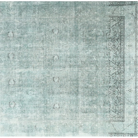 Ahgly Company Indoor Rectangle Contemporary Dark Sea Green Abstract Area Rugs, 2' x 4'