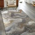 thumbnail image 2 of Marble Washable Area Rug 3x5 Abstract Fluid Art Grey Brown Marble Texture Modern Low-Profile Large Area Rugs with Non Slip Backing Indoor Floor Carpet for Entrance Living Room Bedroom Home Office, 2 of 9