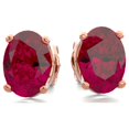 thumbnail image 3 of SuperJeweler 2 Carat Oval Shape Ruby Stud Earrings in 14K Rose Gold Over Sterling Silver for Women, 3 of 5