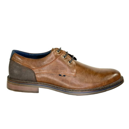 Freeman Knox Brown Mens Dress Shoes - Mens Casual Shoes - Brown Shoes for Men - Leather Shoes for Men Contemporary Oxford Shoes for Men - with Faux Leather