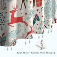 thumbnail image 6 of Multicolor Christmas Deer Pattern Shower Curtain 72"x84" ,Bathroom Decorative Shower Curtains Set with 12 Hooks,Modern Waterproof Washable Shower Curtain, 6 of 6
