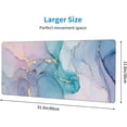 thumbnail image 4 of Teal Marble Extended Mouse Pad 31.5x11.8 Inch Turquoise Desk Marble Mousepad Extended Large Non-Slip Rubber Base Waterproof Big Keyboard Mat with Stitched Edges for Gaming and Office, 4 of 6