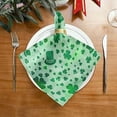 thumbnail image 2 of Dreamtimes St Patrick's Day Clover Cloth Napkins Set of 6, Oversized Washable Reusable Polyester Dinner Table Napkins for Family, Restaurant, Party Decor, 20 x 20 Inch, 2 of 7