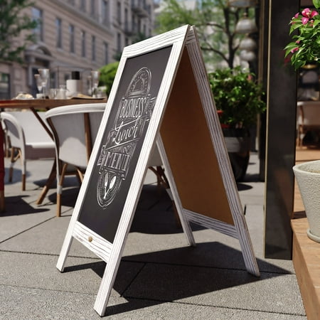 Alamont Home - Canterbury 20"W x 2-26"D x 40"H Magnetic A-Frame Chalkboard - White Wash