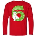 thumbnail image 3 of Inktastic Christmas Birthday, 6th Birthday, Cute Snowman, Carrot Nose Long Sleeve Youth T-Shirt, 3 of 5