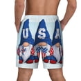 thumbnail image 4 of Uemuo Cute Gnomes in USA Pattern Mens Swim Trunks Quick Dry Board Shorts with Mesh Lining, Stretch Beach Shorts Quick Dry No-Chafing Board Shorts-3X-Large, 4 of 9