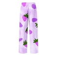 thumbnail image 4 of Fashion YLSDY Men's Lightweight Lounge Pants with Strawberry Print Elastic Waist Relaxed Fit Comfortable Casual Pajama Pants Purple S, 4 of 5