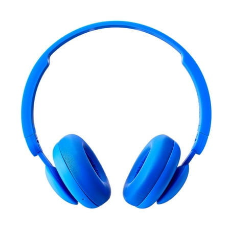 onn wireless on-ear headphones blue