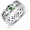Emerald, variant on Claddagh Ring for Women Sterling Silver Claddagh Birthstone Ring Irish band (Emerald, 7)