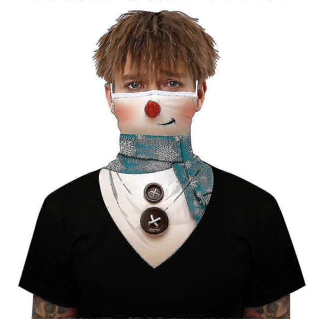 Face Mask Cover Grinch Santa Snowman Neck Tube Snood Scarf Adult