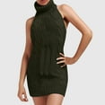thumbnail image 2 of KIHOUT Sleeveless Sweaters Dress for Women Backless Turtleneck Anime Virgin Killer Sweater One-Piece Bikini Package Hip Knit Tank Top Vest Ladies Warm Nightdress (Black,S-2XL), 2 of 6