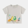 thumbnail image 2 of LRen Toddler Boy Short Sleeve Shirts Casual Kids Cotton Crewneck Graphic Tee Tops Blouse Dinosaur T Shirt Boys for 3-4 Years, 2 of 3