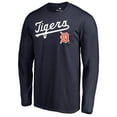 thumbnail image 2 of Men's Navy Detroit Tigers Cooperstown Collection Wahconah Long Sleeve T-Shirt, 2 of 3