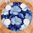 thumbnail image 2 of Pioneer Flower Floral Print Pattern Round Fitted Tablecloth with Elastic Edge,Dining Table Cover Waterproof,Outdoor Round Tablecloth for Camping,Dining,Indoor and Outdoor, 2 of 7