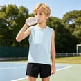 thumbnail image 7 of Boys Ice Silk Mesh Sleeveless Tank Top, Thin Breathable Solid Vest For Big‑Kids Summer Sports & Outside Play, 7 of 7
