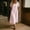 *Pink, variant on ClodeEU Women's Square Neck Puff Sleeve Midi Dress,Casual Loose Fit Dress with Pockets Black,Women's Plus L