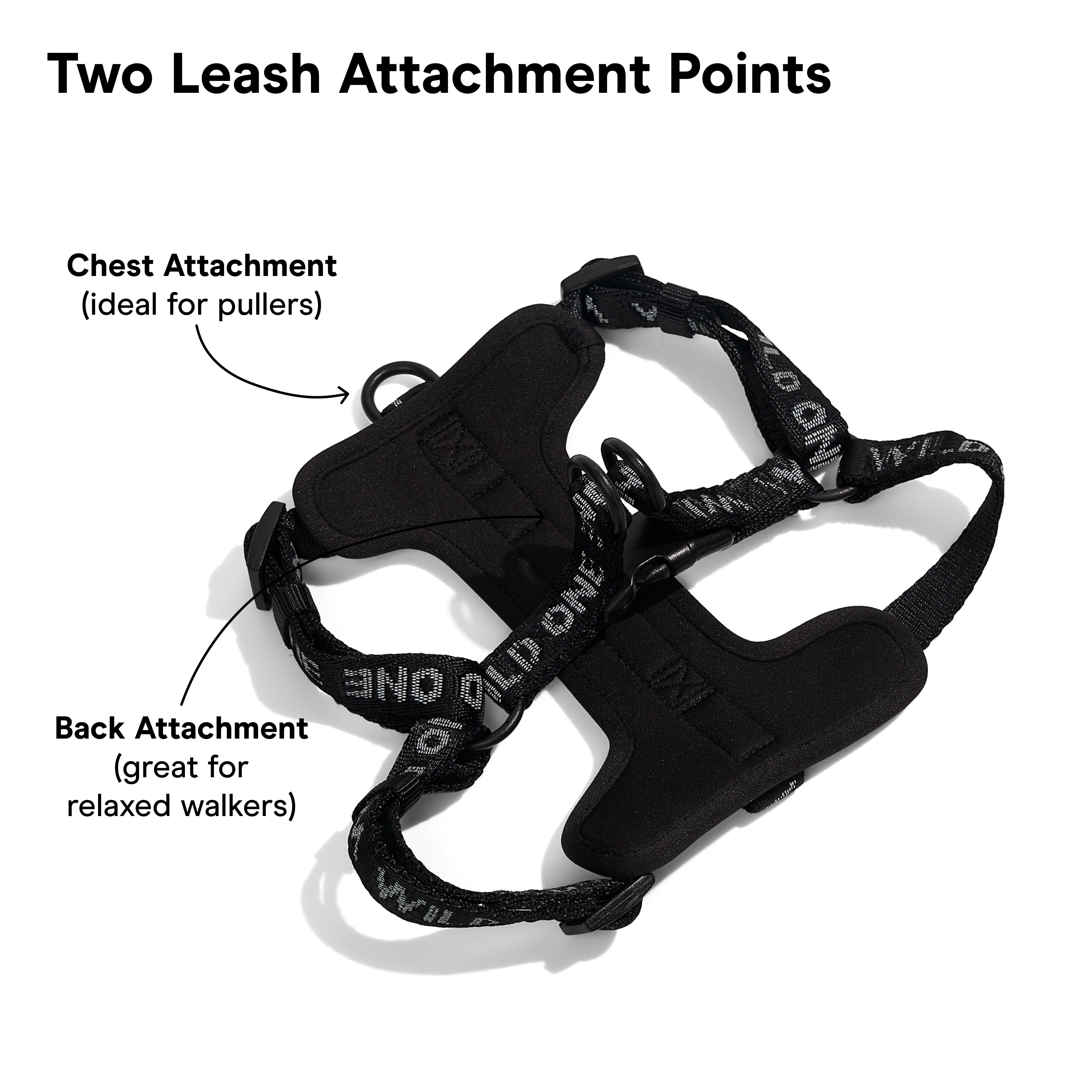 Wild One Adjustable Cushioned Step-In Dog Harness, Black Reflective, Small
