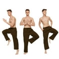 thumbnail image 4 of QPNGRP Men's Casual Pants Cotton Linen Loose Open Bottom Classic Relaxed Fit Running Trousers Pockets Coffee XXL, 4 of 8