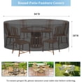 thumbnail image 2 of Round Patio Furniture Covers - 600D Heavy Duty Waterproof Outdoor Table Cover, Lawn Furniture Set Covers for Dining Table and Chairs Seating 84"DIAx28"H, 2 of 7