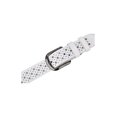 thumbnail image 4 of INSPIRE CHIC Unisex Hollow Leather Belts Rectangle Pattern Width 1 1/4' White 125cm, 4 of 6