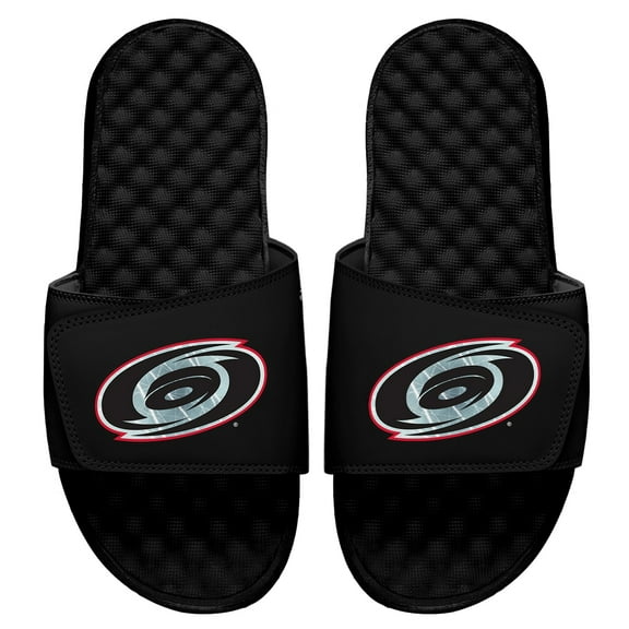 Men's ISlide Black Carolina Hurricanes Ice Clipping Mask Slide Sandals