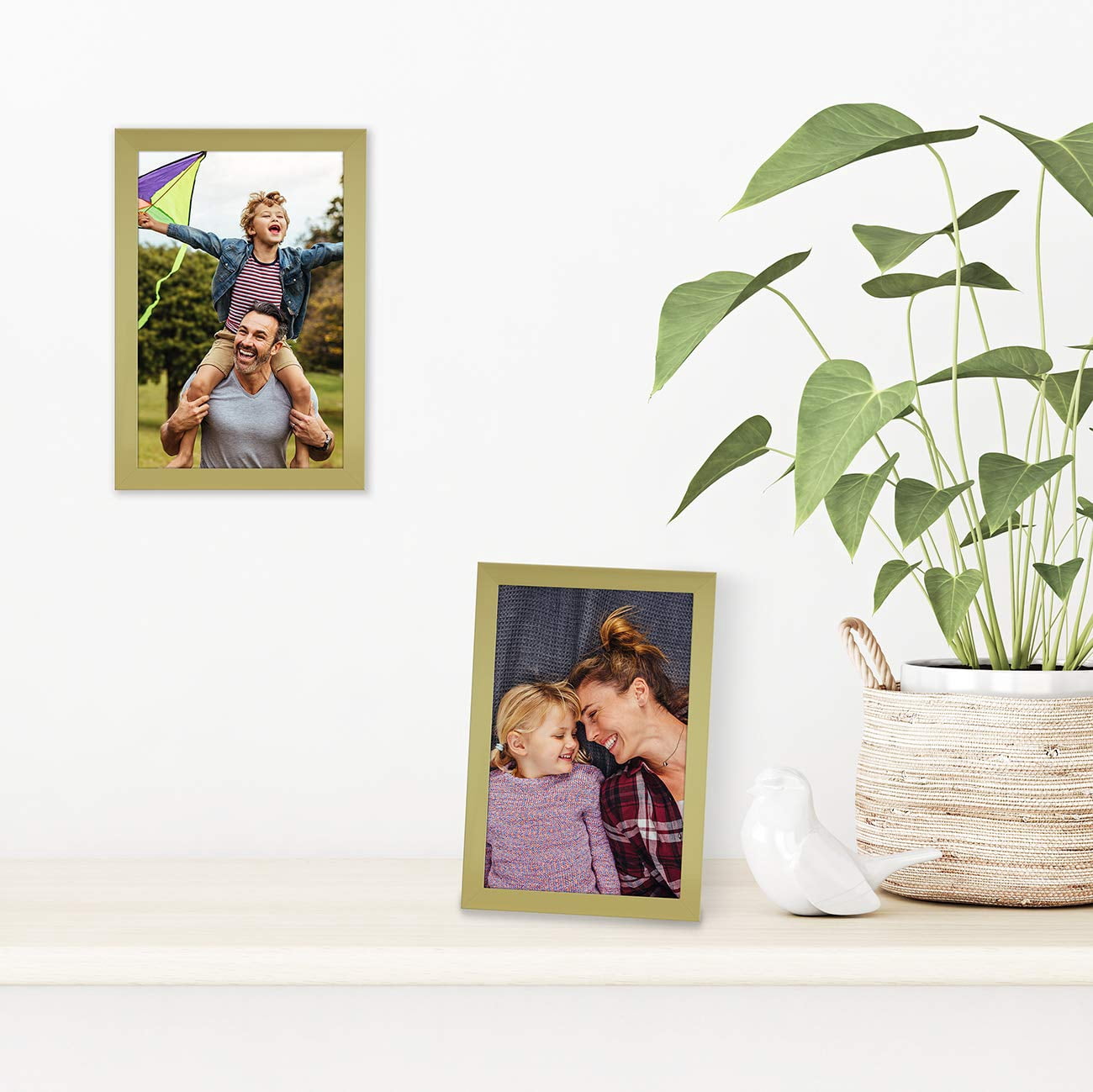 Americanflat 4x6 Picture Frame in Gold with Shatter Resistant Glass - Horizontal and Vertical Formats for Wall and Tabletop