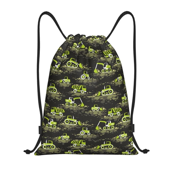 Fotbe Light Green Excavator Bolsa Mochila con Cordón Estampada, Bolsa de Gimnasio Deportiva, Bolsa Cinch, Bolsa con Cordón para Hombres y Mujeres-Medium