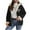 Black, variant on Riecok Winter Coats for Women Long Sleeve Hooded Jackets Zip Up Fuzzy Coats with Pockets Printed Casual Stylish Outerwear