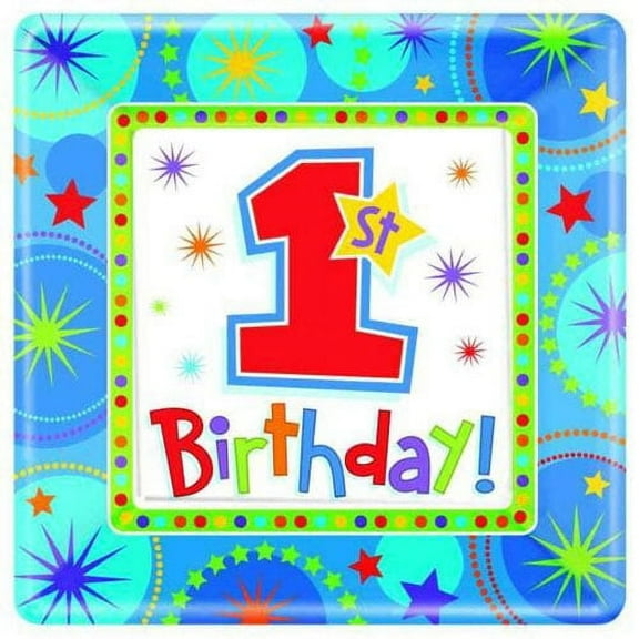 1st Birthday 'One-Derful' Boy Large Paper Plates (8ct)